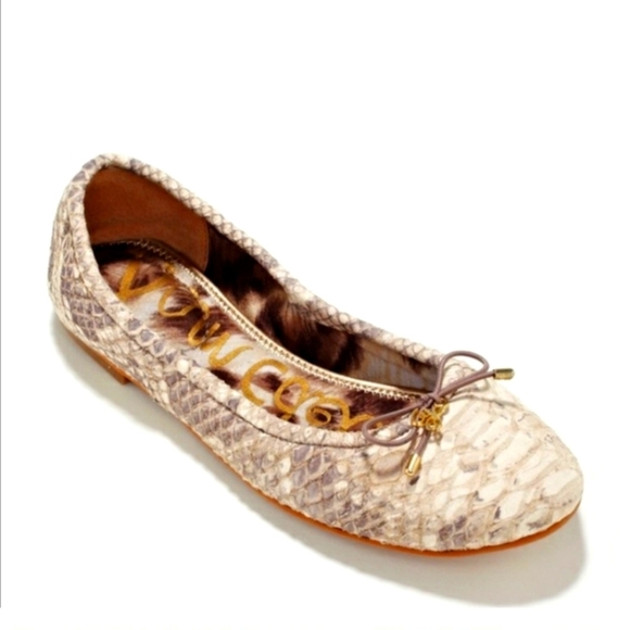 Sam Edelman Felicia Snake Python Leather Flats - Picture 1 of 6